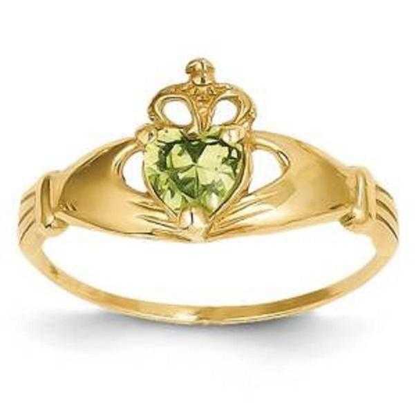 IceCarats Designer Jewellery Size N 12 14K Cz August Birthstone Claddagh Heart Ring