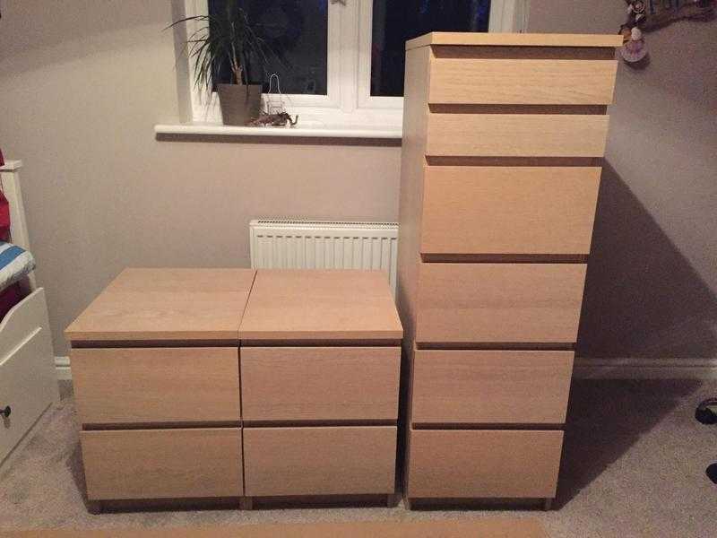 IKEA 039Malm039 set of 4 different sized drawers