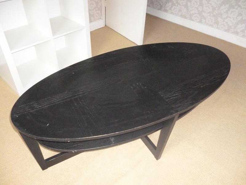 Ikea black ash veneer oval coffee table