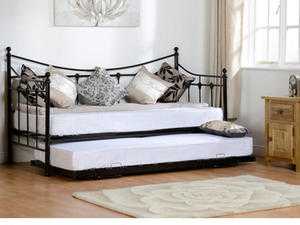 Ikea Black Metal Day Bed with mattress in VGC