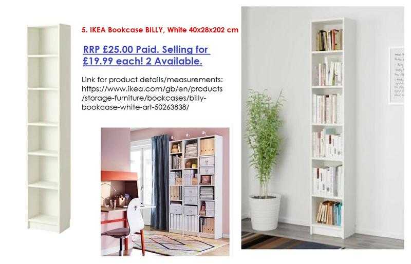 IKEA Bookcase BILLY, White 40x28x202 cm