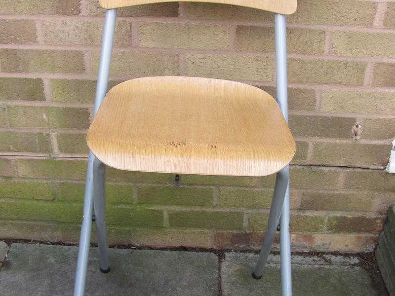 IKEA folding chairstool - beech seat metal frame - Used