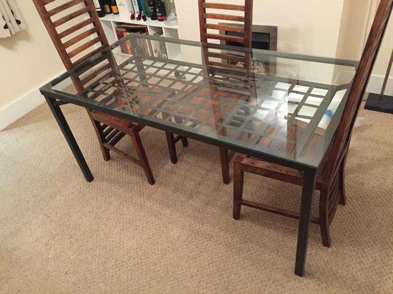 Ikea Glass Dining Table (GRANS) - Seats 6 Good Condition