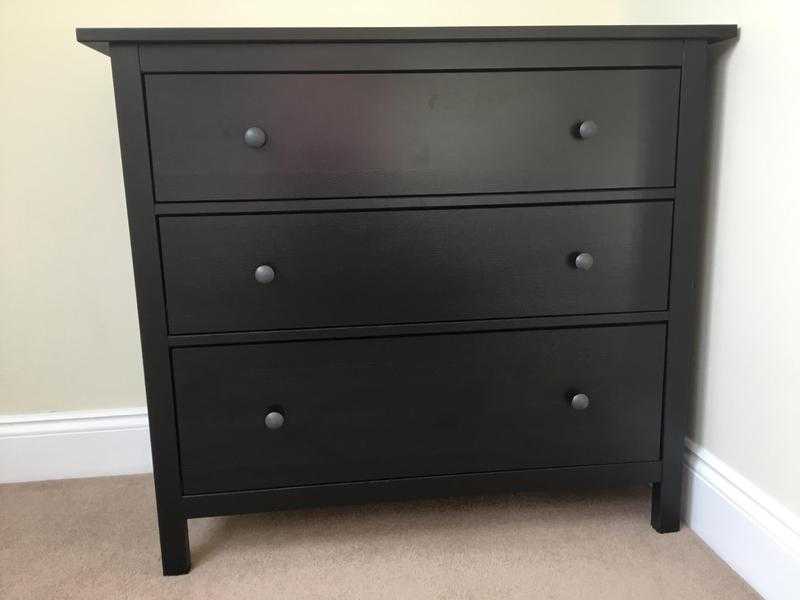 IKEA Hemnes Black-Brown Chest of 3 Drawers