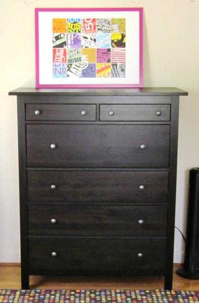 IKEA HEMNES CHEST OF 6 DRAWERS, Black-Brown