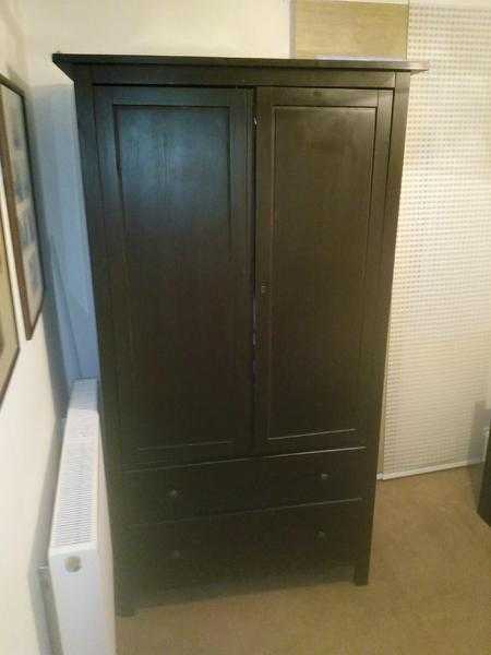 Ikea Hemnes Wardrobe in black-brown