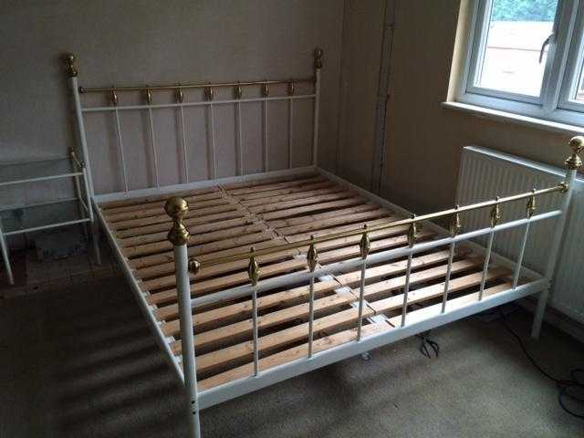 ikea king size bed frame and side table