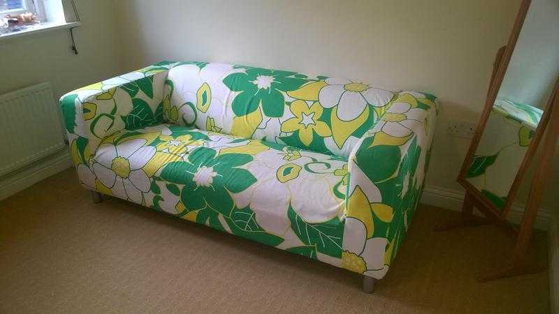 IKEA KLIPPAN SOFA WITH GREEN HAWAII FLOWER COVER