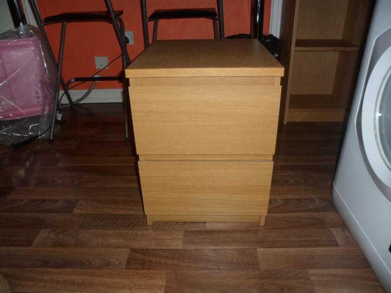 Ikea oak bedside cabinets