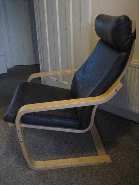 IKEA Poang Armchair  Brown Leather RRP175