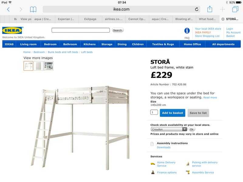 Ikea Stora double loft bed