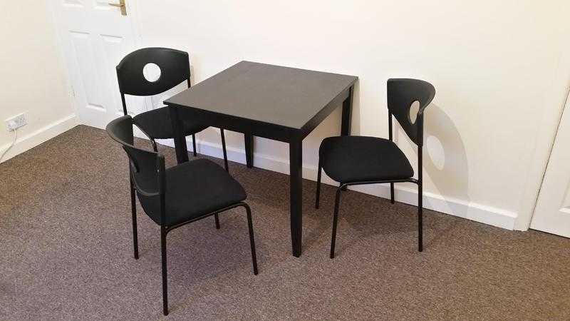 IKEA Table amp 3 Chairs Set - Black