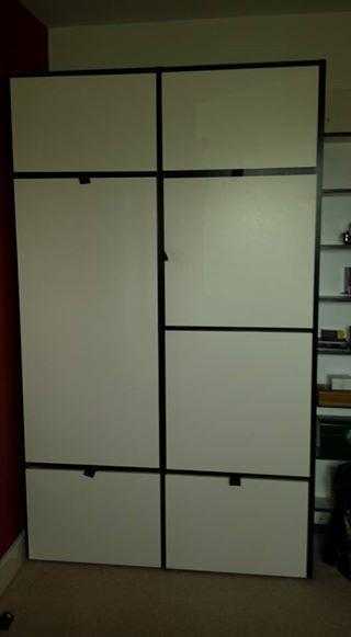 IKEA WHITE AND BLACK COMBINATION WARDROBE