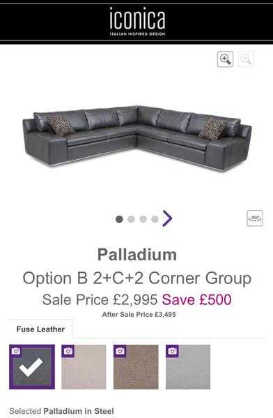 Immaculate Genuine Leather Corner Sofa Only Months Old