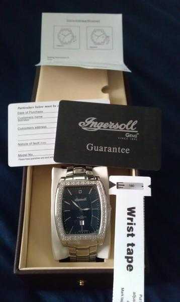 Ingersoll Gems mens Navy watch with sapphire and 36 topaz crystals BNIB