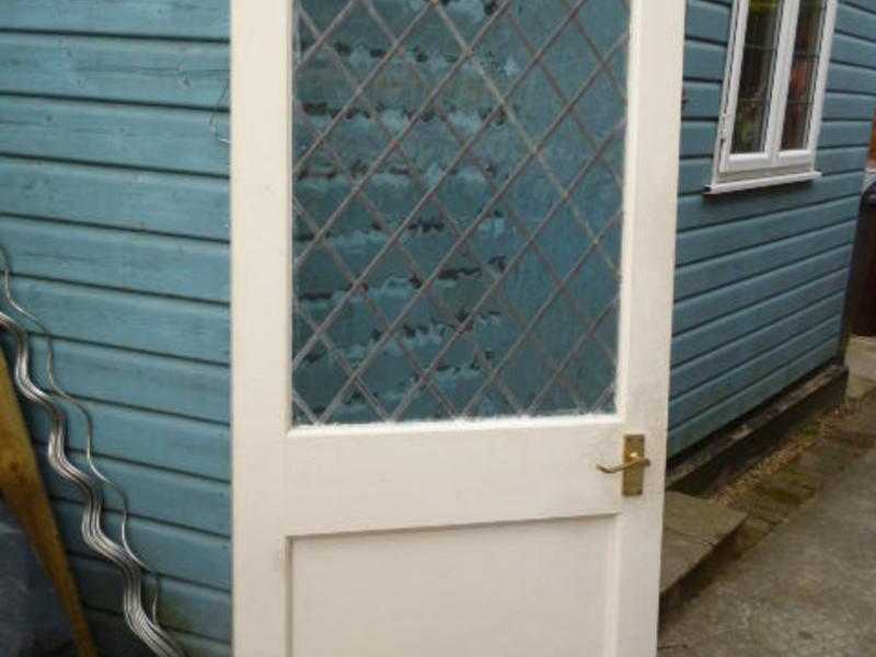 Internal door 77 14 x 30 with leaded glass panel