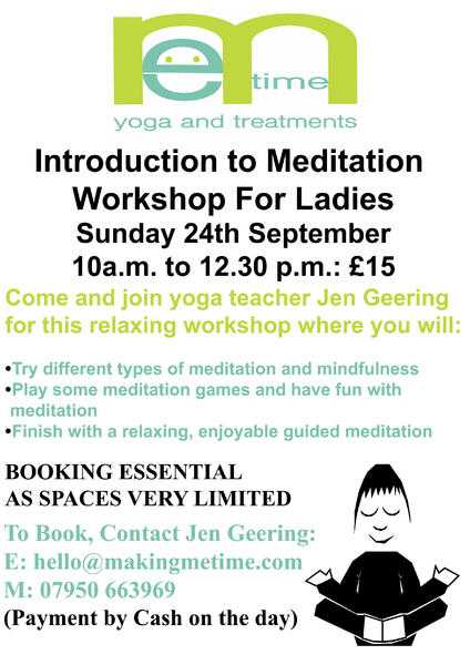 Introduction to Meditation Workshop for Ladies - Eastbourne