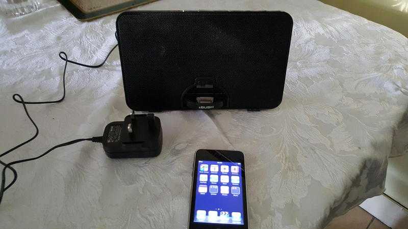 IPOD Touch 8gb with Bush Portable AUX, iPhone and iPod Speaker Doc