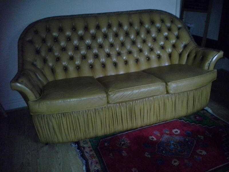 Italian 3 seat leather sofa