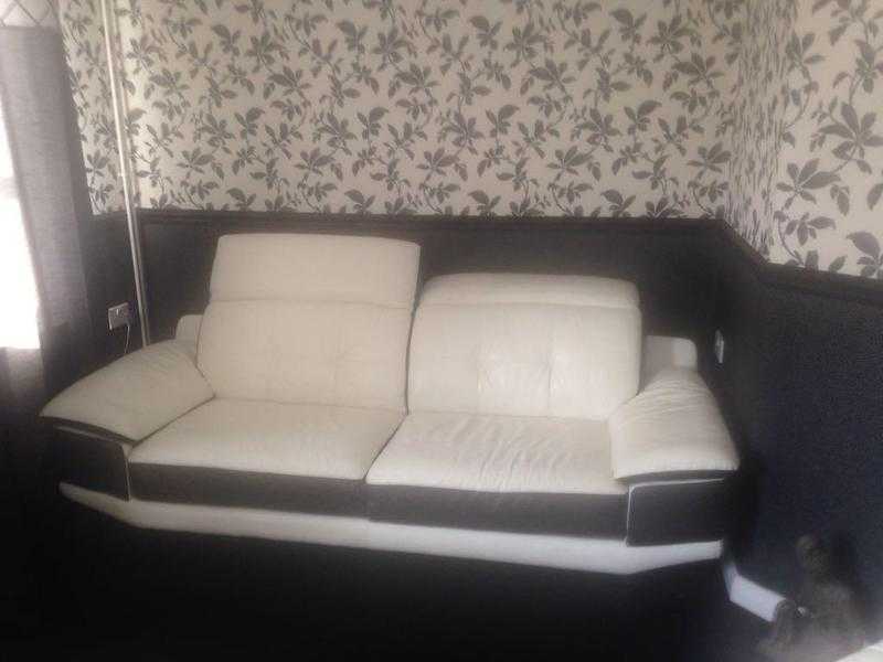 italian leather 3 seater and  chair