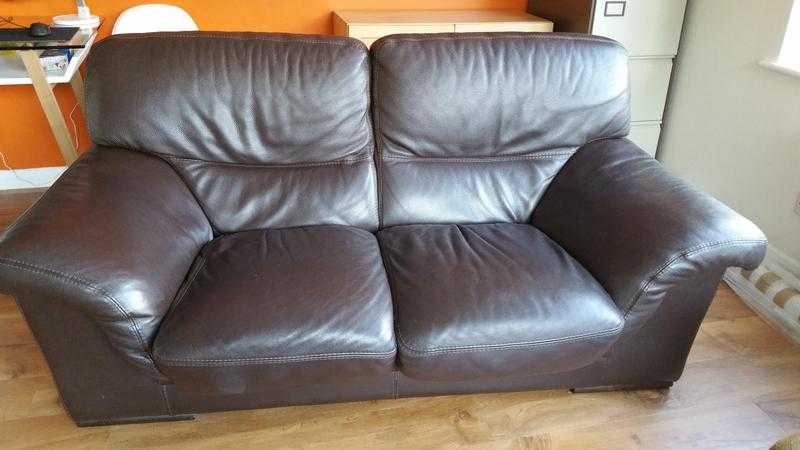 Italian leather, brown, 23-seater sofa