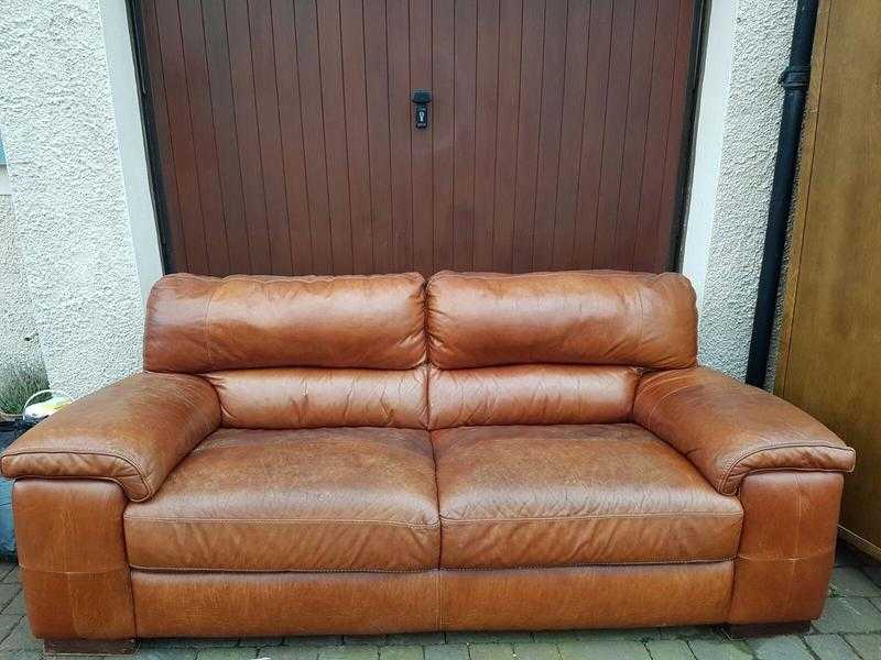 Italian range brown leather sofa