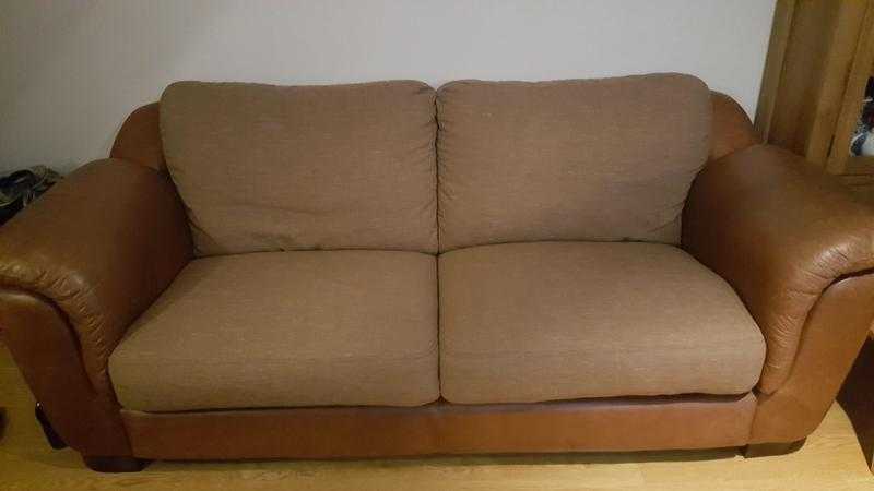 Italian tan leather 3 seater sofa  very good condition