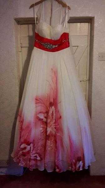 Ivory and Red WeddingProm dres