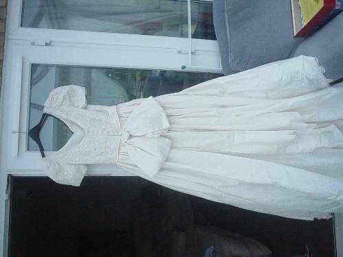 Ivory silk, wedding dress made by Margar