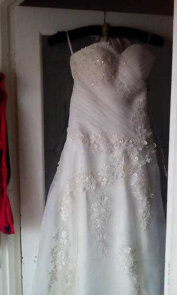 Ivory wedding dress and shoes