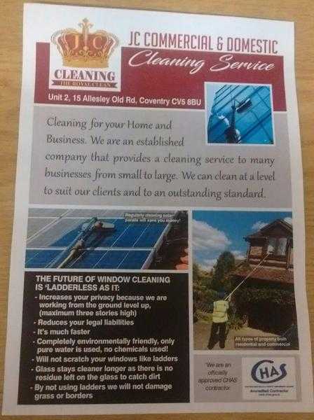 j c commercial amp domestic  window cleaning. no ladders  required  as we use reach wash sytem