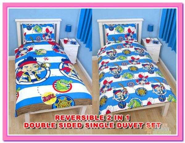 jake and neverland pirates reversible single bed  4 piece duvet set (new)