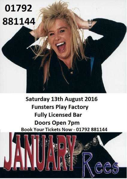 January Rees  comes to Funsters Play Factory On 13th August