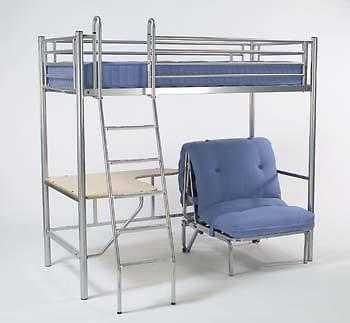 JAY-BE HIGH SLEEPER BED WITH DESK, FUTON amp CHAIR