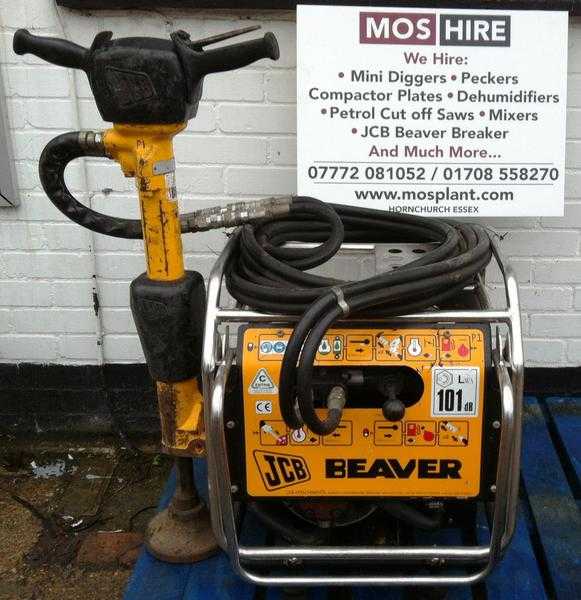 JCB Beaver hydraulic breaker pack and gun