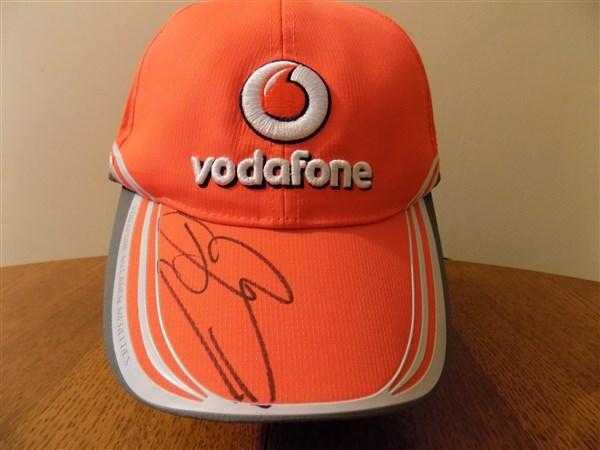 Jenson Button Hand Signed Team Cap Vodaphone McLaren Mercedes F1