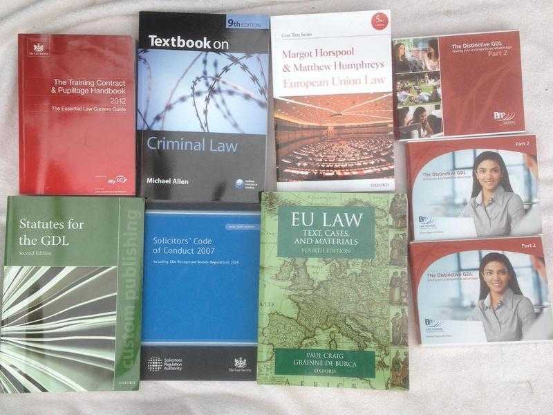 Job Lot of 29 Assorted law books  CD039s for UK LPCGDL Law Conversion Courses