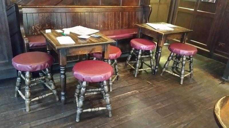 Job Lot, Set of Pub 12x Solid Wood Tables with 23x Chairs and 22x stool set