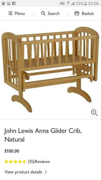 John lewis glider crib