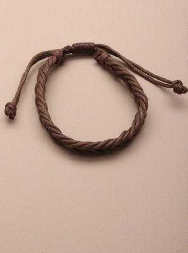 JTY024 - Plaited  brown cord bracelet. n.