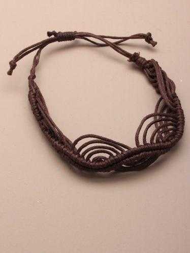 JTY025 -  Brown twisted swirl natural cord bracelet