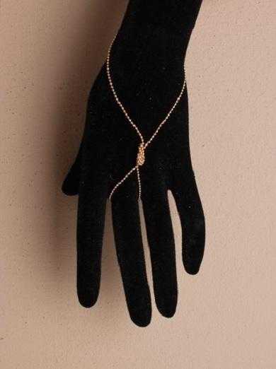 JTY075A - Gold coloured knotted hand chain