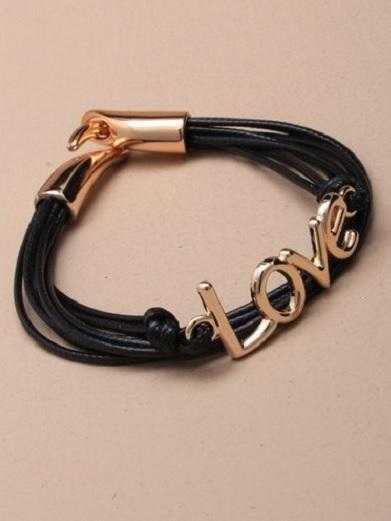 JTY084 - Multi strand corded quotlovequot bracelet.