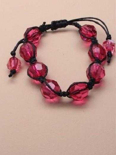 JTY086 - Facetted translucent bead corded bracelet