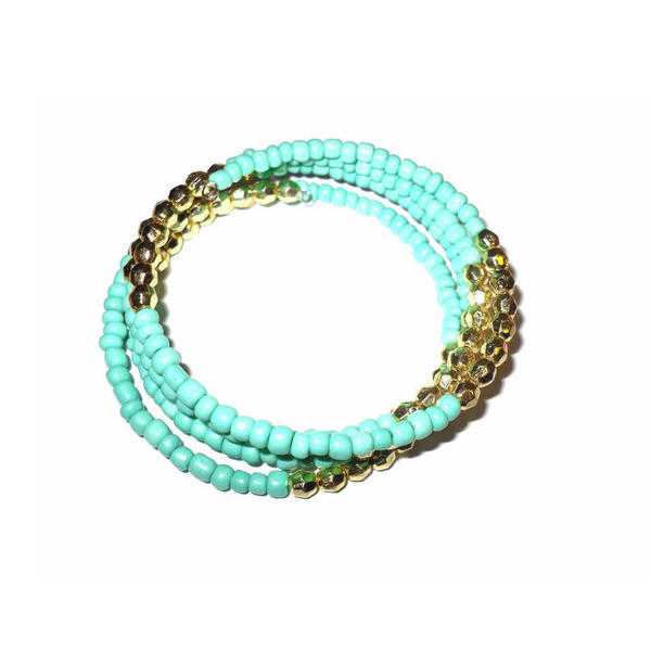 JTY159A - Twisted beaded - Turquoise