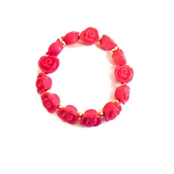 JTY161A - Flower bracelet - Pink