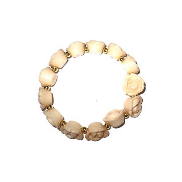 JTY161A - Flower bracelet - White