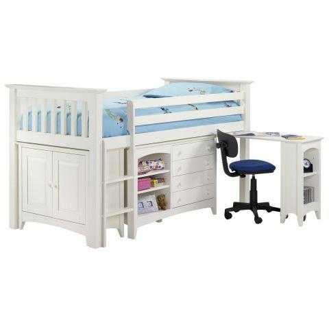 Julian Bowen Cameo Sleep Station Stone White Mid Sleeper with Left Hand Ladder