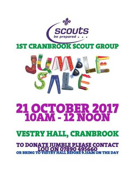 Jumble Sale in aid of 1st Cranbrook Scout Group