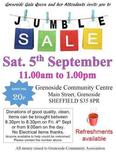 Jumble Sale - Saturday 5th September - 11am to 1pm